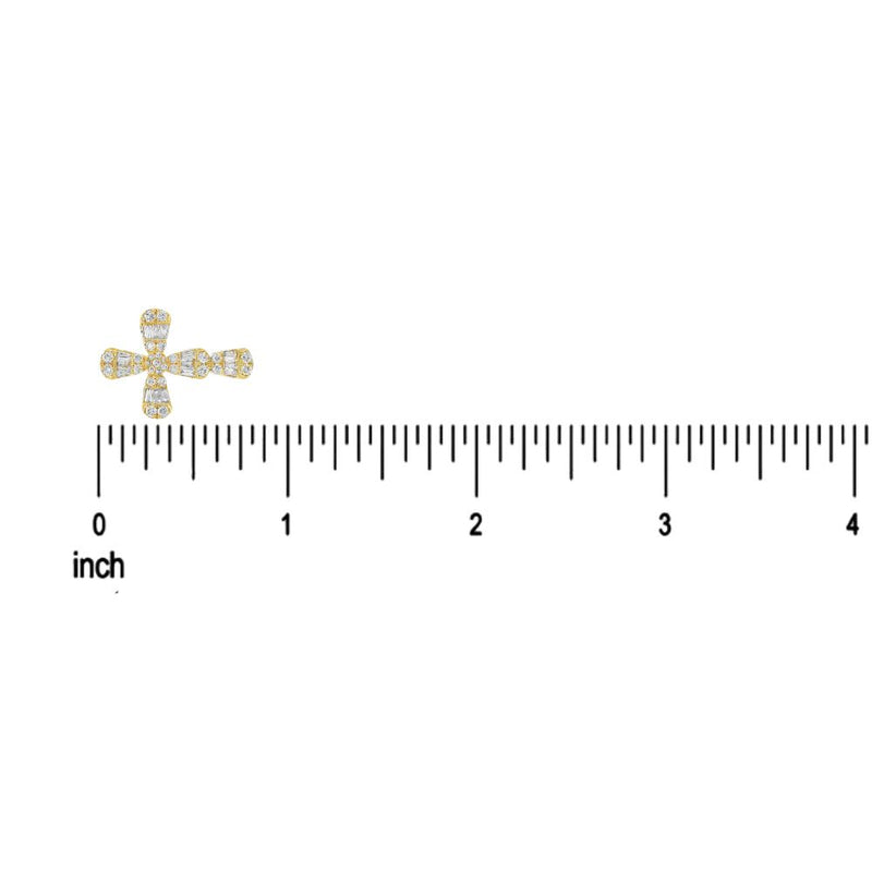 14K Gold Baguette Diamond Cross, photo 8 of 9