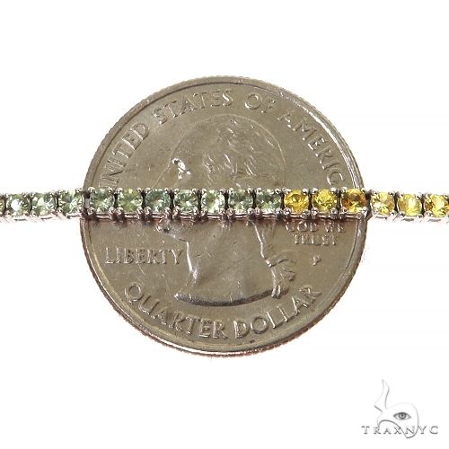 14K Gold 5 Pointer Rainbow Sapphire Tennis Bracelet, photo 4 of 7