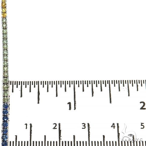 14K Gold 5 Pointer Rainbow Sapphire Tennis Bracelet, photo 5 of 7