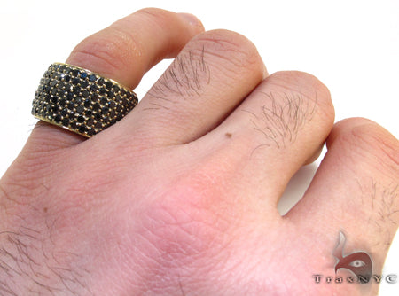 14K Gold 7 Row Fully Black Diamond Ring, photo 10 of 10