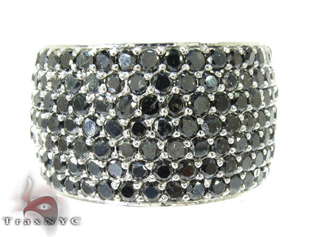 14K Gold 7 Row Fully Black Diamond Ring, photo 2 of 7