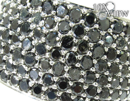 14K Gold 7 Row Fully Black Diamond Ring, photo 3 of 7