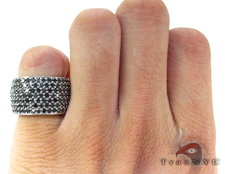 14K Gold 7 Row Fully Black Diamond Ring, photo 7 of 7