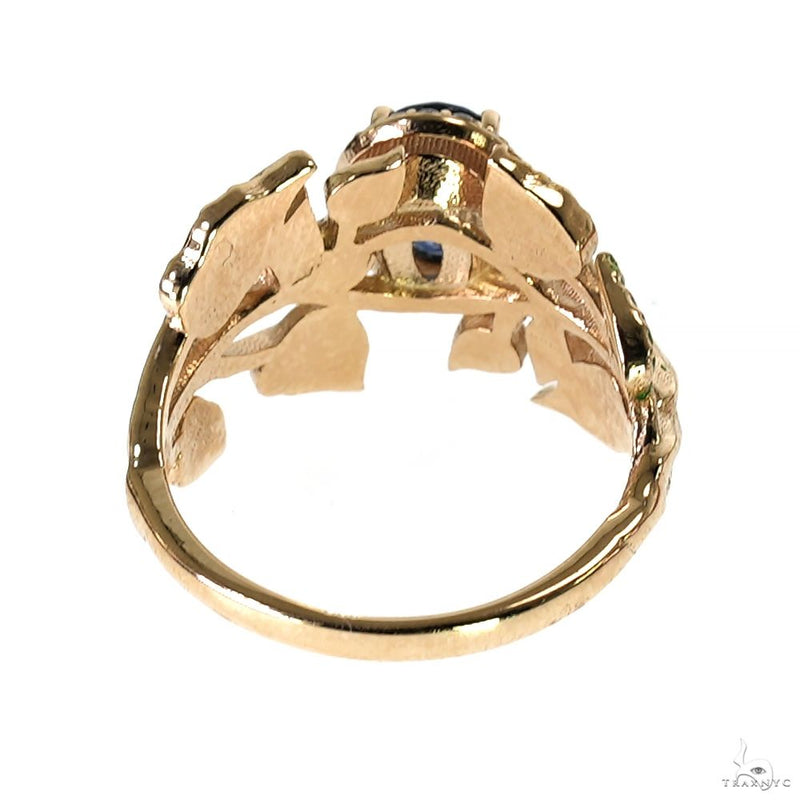 14K Gold Blue Sapphire Flower Ring, photo 4 of 7