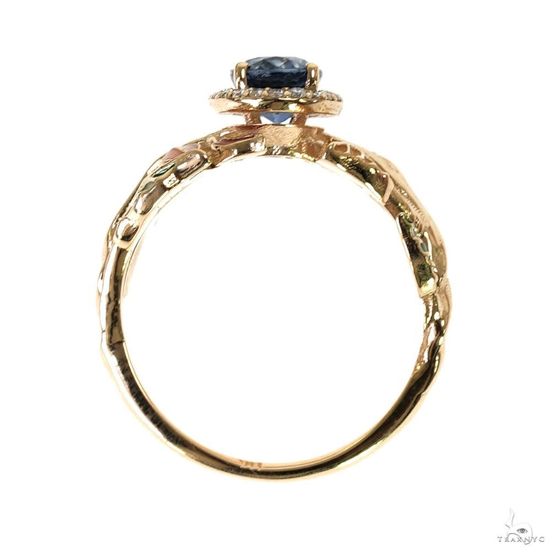 14K Gold Blue Sapphire Flower Ring, photo 5 of 7