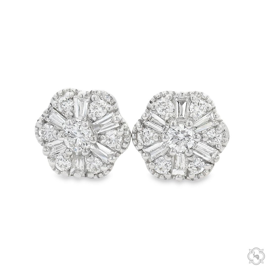 Sparkling Flora Studs Diamond Earrings 70093 | TraxNYC