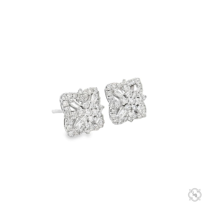 18K Gold Luminous Blossom Studs Diamond Earrings, photo 2 of 6