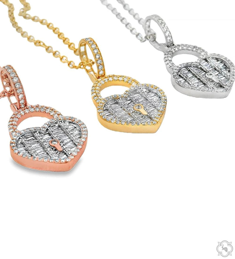 The Heart Lock Diamond Necklace in 14K Gold, photo 7 of 7