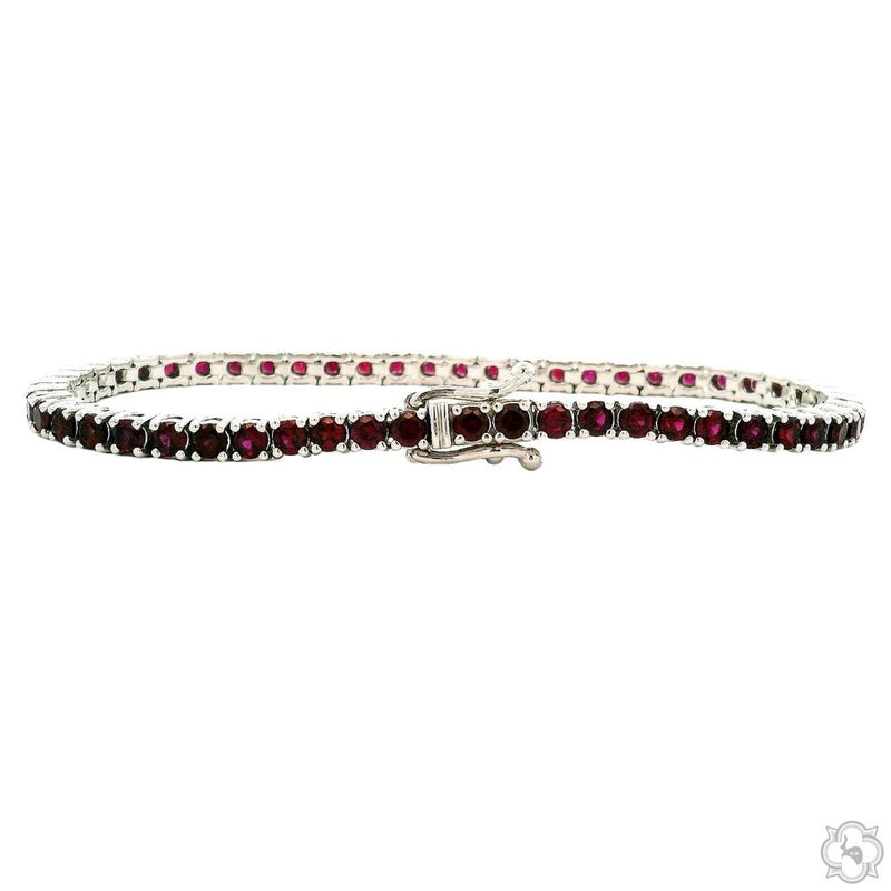 14K Gold Ruby Tennis Bracelet 3.00mm, photo 2 of 3