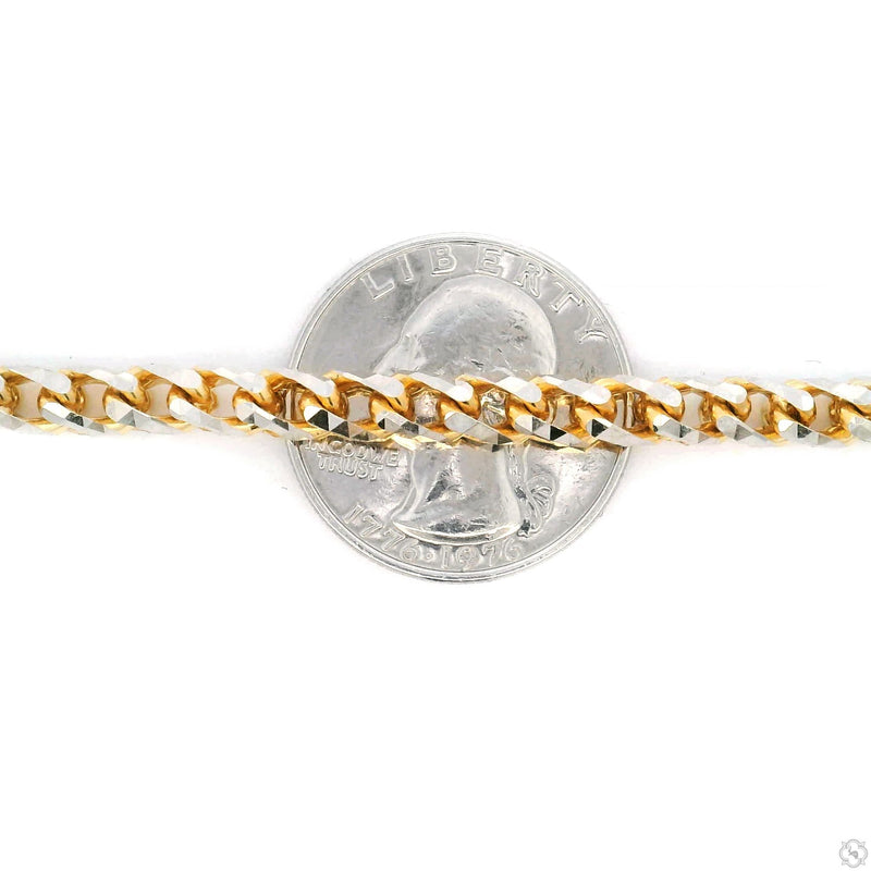 14K Two Tone Gold Diamond Cut Franco Chain 70366 - Image 5