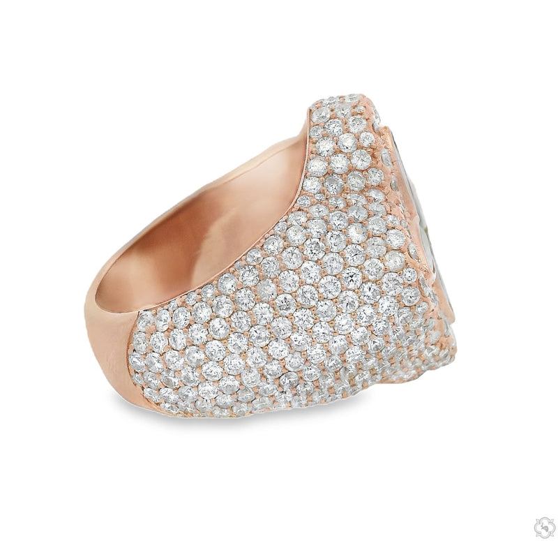 10K Gold Iceberg Green Quartz Crystals Diamond Ring, photo 4 of 6