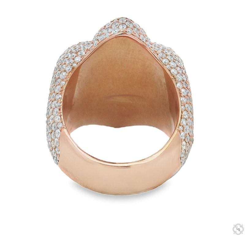 10K Gold Iceberg Pink Quartz Crystals Diamond Ring, photo 6 of 6