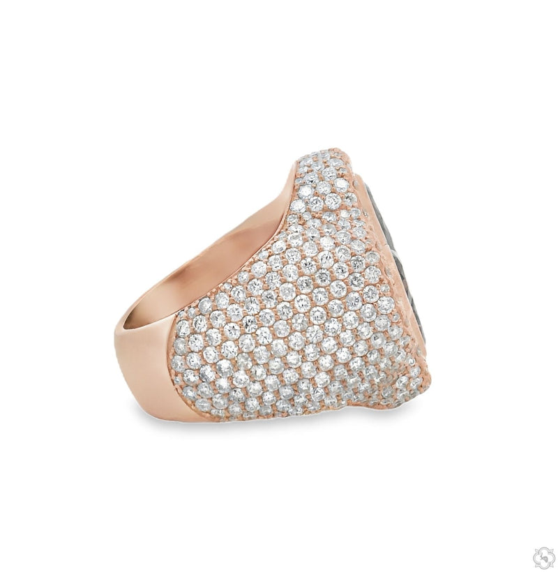 10K Gold Iceberg Midnight Ember Quartz Crystals Diamond Ring, photo 5 of 6