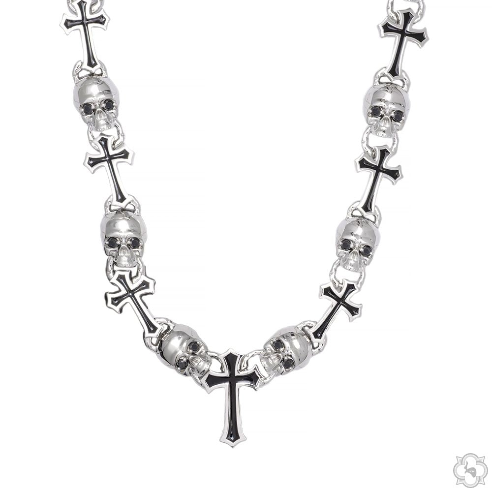 Life and Death Skull Cross Silver Chain 70399 | TraxNYC