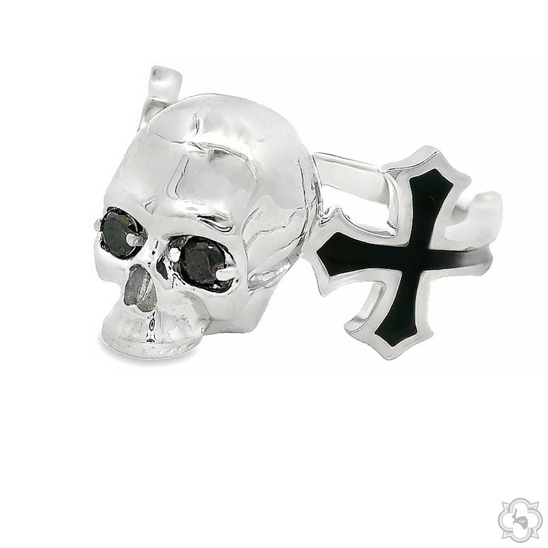 Life and Death Skull Cross Silver Ring, photo 5 of 8