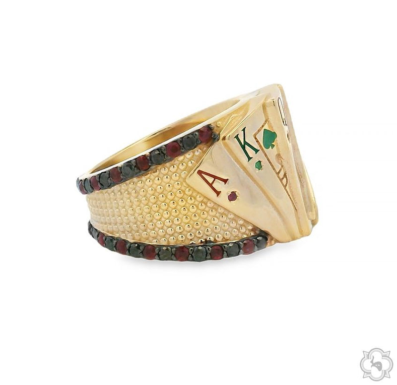 14K Gold Custom Made Playing Card Ring, photo 4 of 7