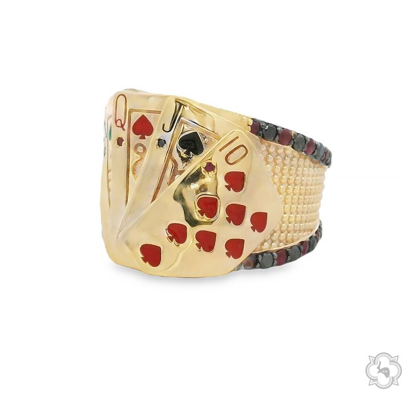 14K Gold Custom Made Playing Card Ring, photo 5 of 7
