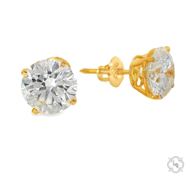 14K Gold 10 Ctw Round-Cut Diamond Studs (Lab), photo 3 of 5