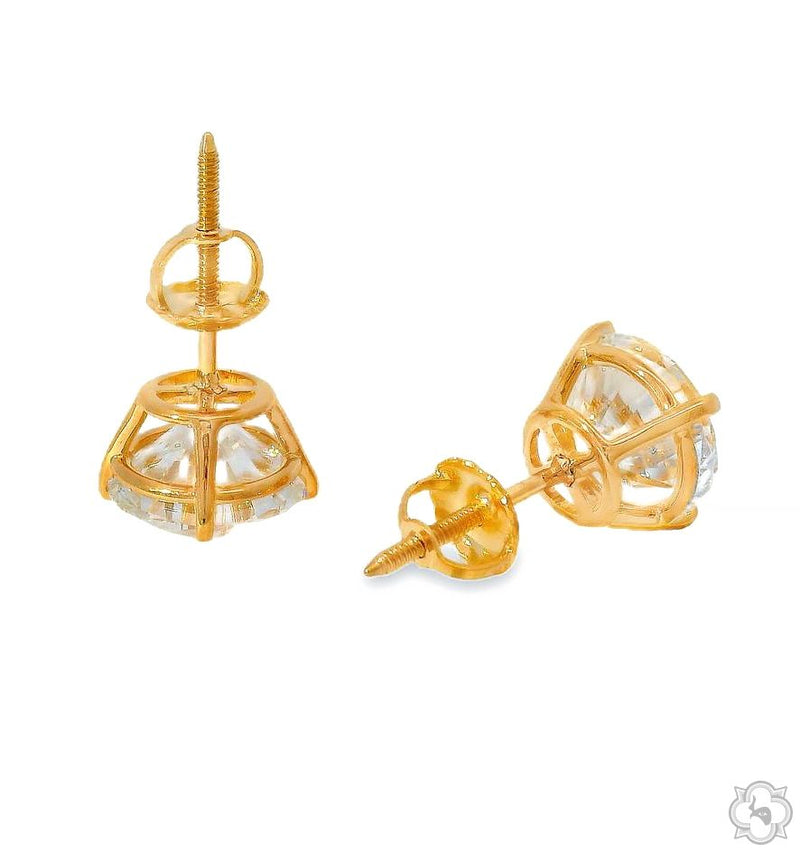 14K Gold 10 Ctw Round-Cut Diamond Studs (Lab), photo 4 of 5