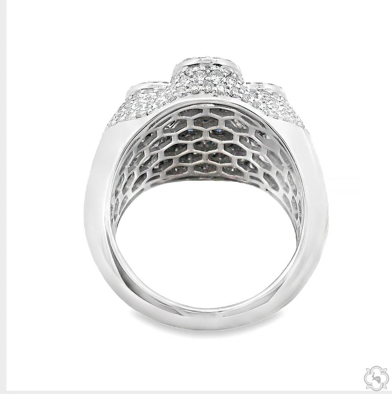 14K Gold Sapphire Cross Diamond Ring, photo 5 of 7