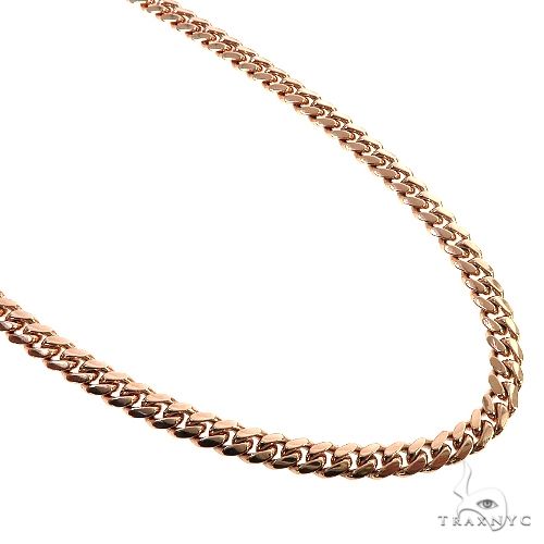 14K rose gold solid Miami Cuban link chain 6mm thickness, 20-inch length, men's style