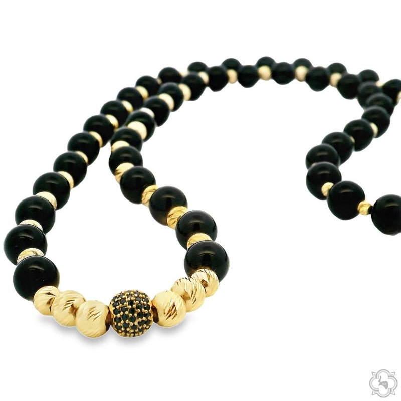 14K Gold Bead Accent Necklace, photo 3 of 3