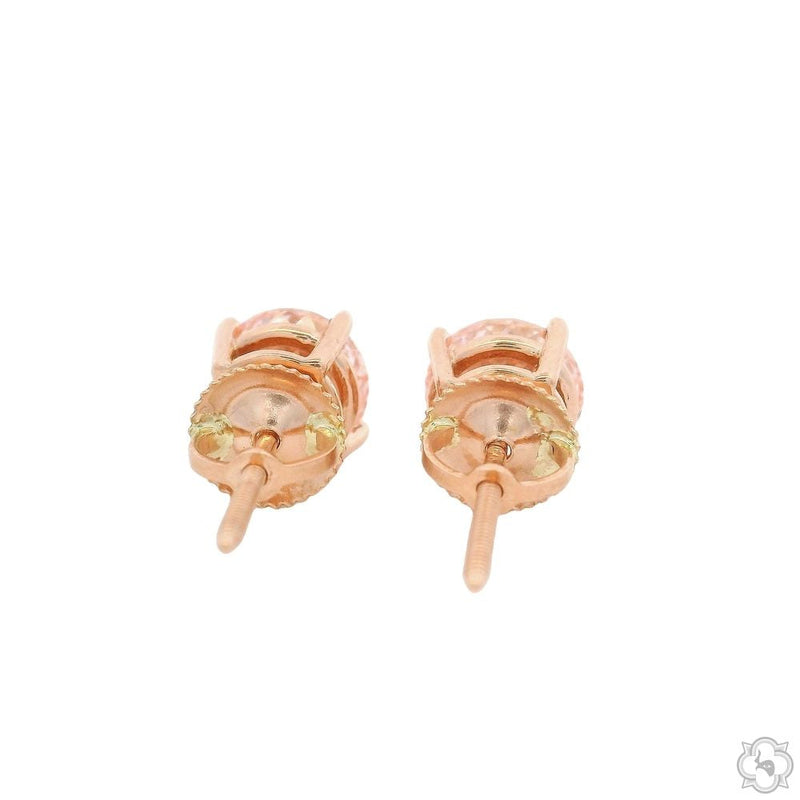 2CT Fancy Pink Portuguese Diamond Earrings 70457 - Image 2