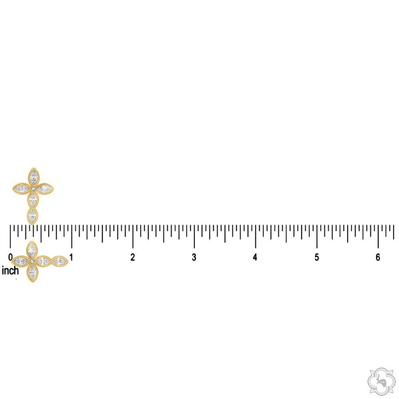 14K Gold Divine Marquise Lab-Grown Diamond Cross Mini, photo 7 of 7