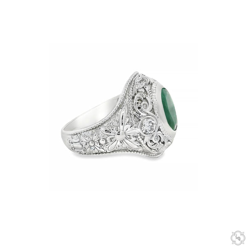 Emerald Crest Filigree Ring, photo 4 of 9