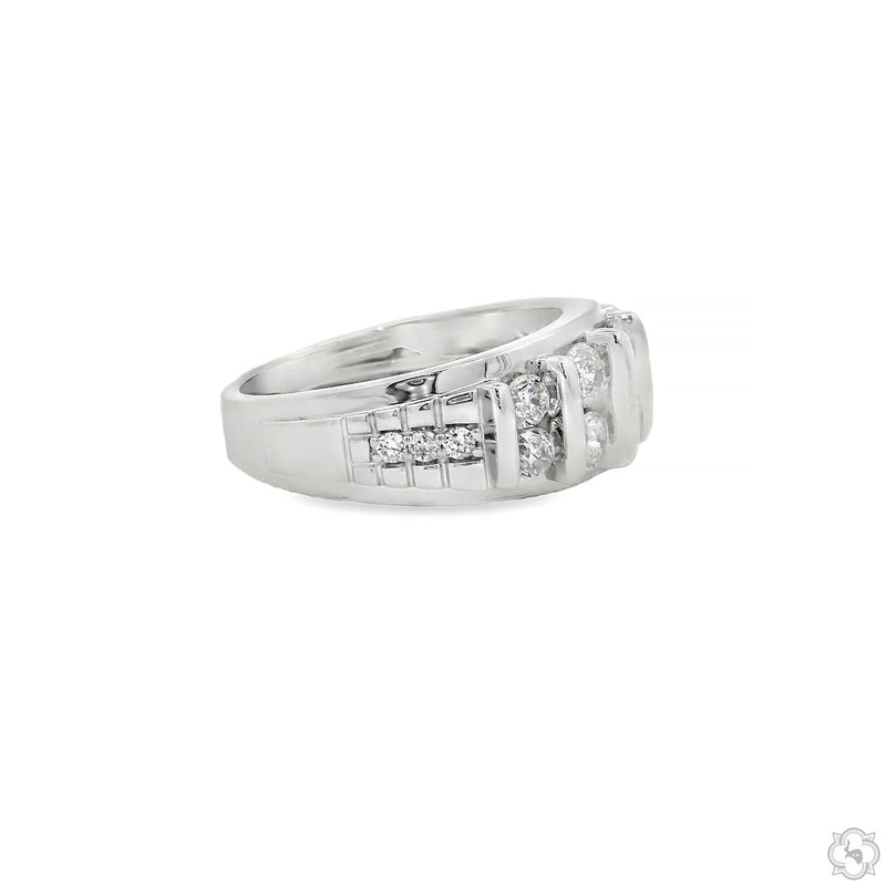 10K Gold Double Row Diamond Band Ring, photo 3 of 5