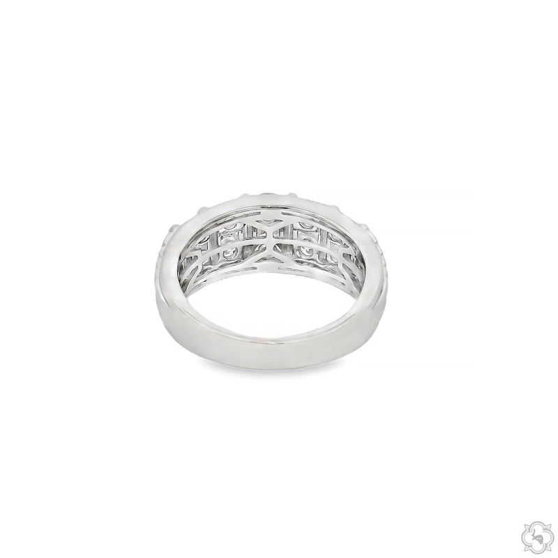 10K Gold Double Row Diamond Band Ring, photo 4 of 5