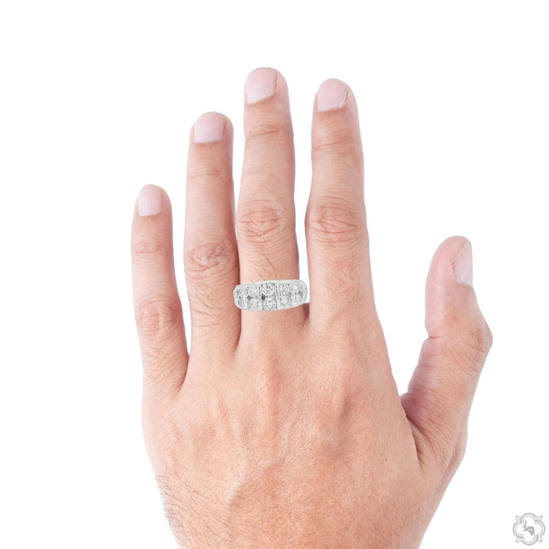 10K Gold Double Row Diamond Band Ring, photo 5 of 5