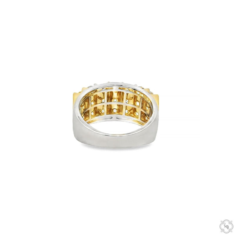 10K Gold Triple Row Diamond Band Ring, photo 5 of 5