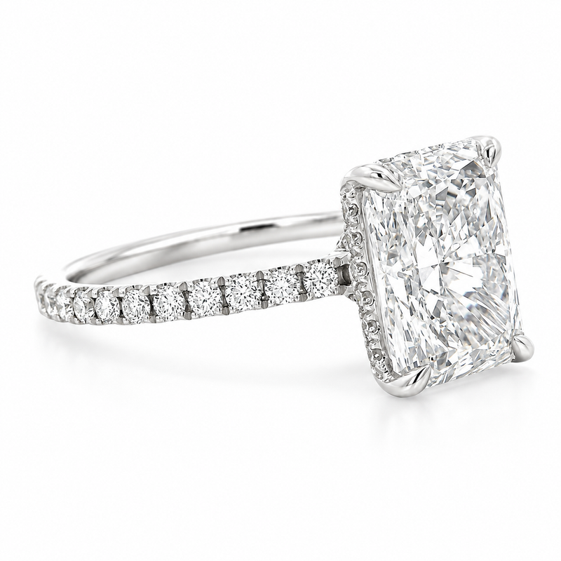 14K Gold Radiant Lab-Grown Diamond Engagement Ring, photo 4 of 7