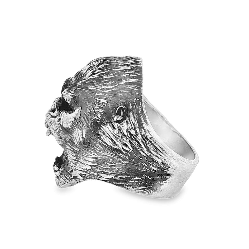 Silver Roaring Ape Ring, photo 4 of 5