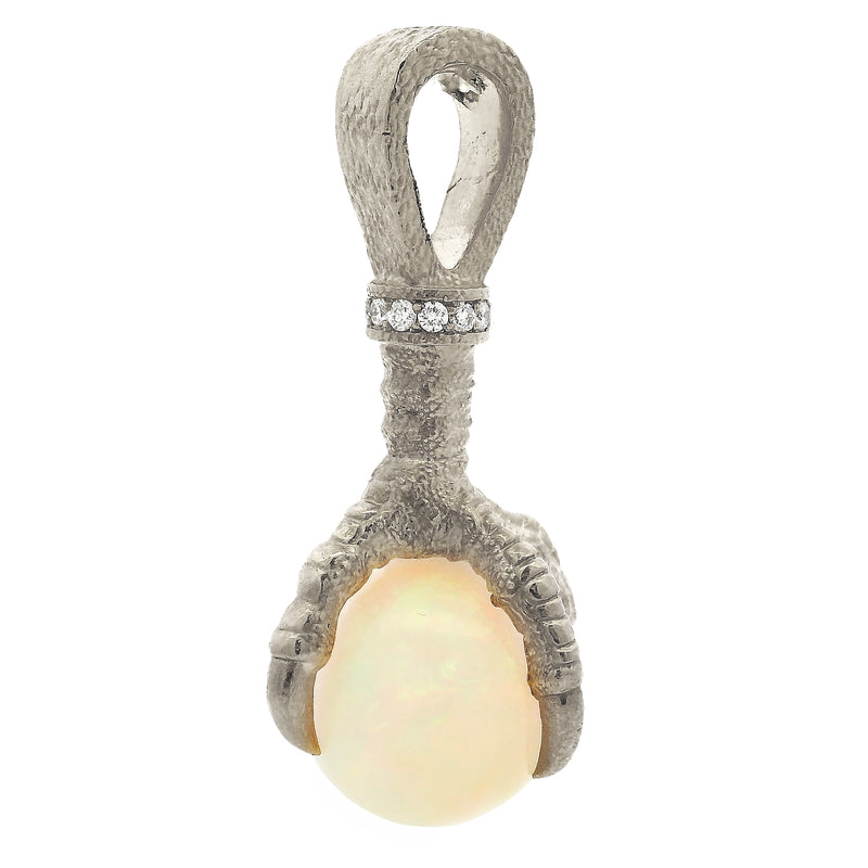 Silver Eagle Claw Opal Pendant, view 5