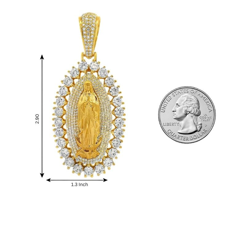 La Virgin De Guadalupe Pendant in 10K gold, view 7