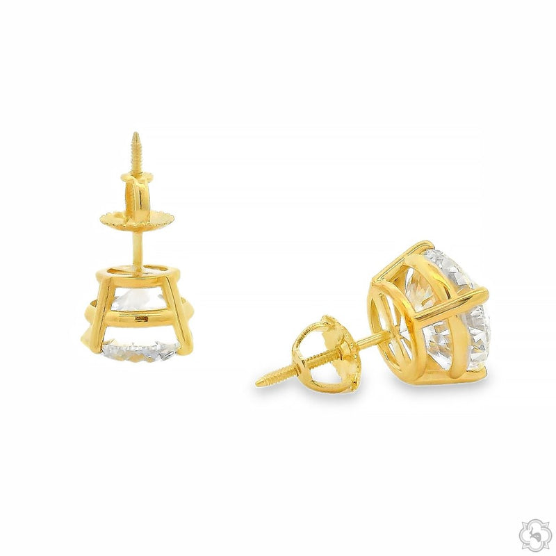 14K Gold 8 Ctw Portuguese-Cut Lab-Grown Diamond Studs, photo 6 of 18