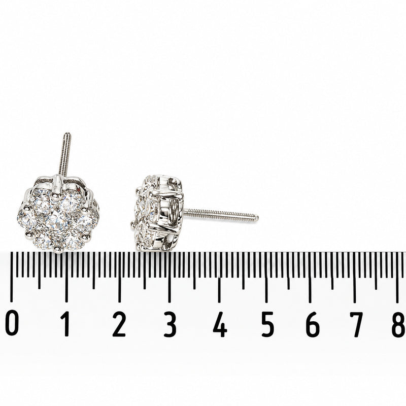 14K Gold True VS Cluster Stud Earrings, photo 5 of 6