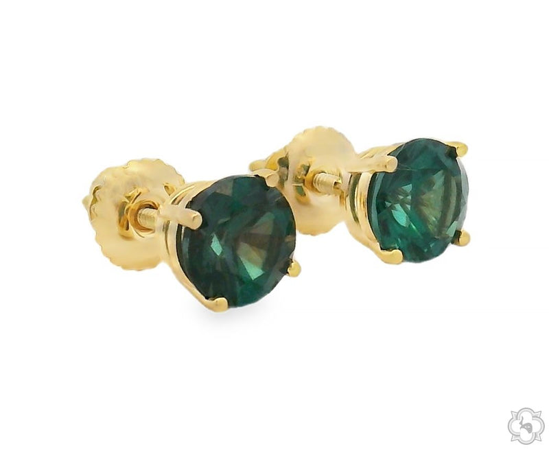 14K Gold Alexandrite Stud Earrings, photo 2 of 6