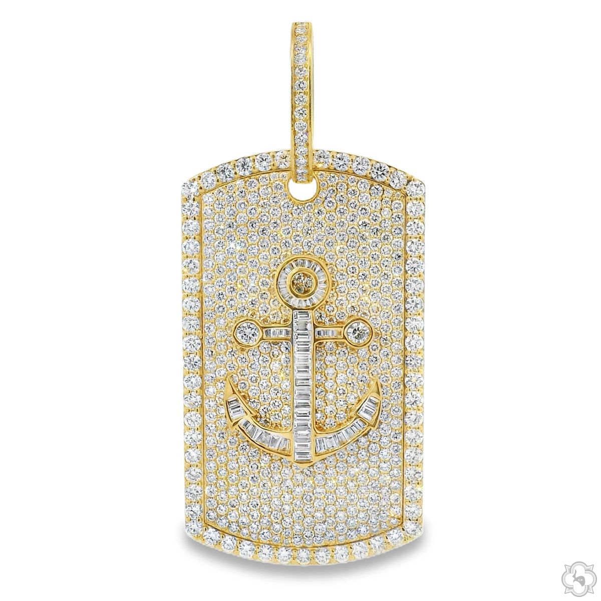 Anchor Diamond Dog Tag Pendant 70745 – TraxNYC