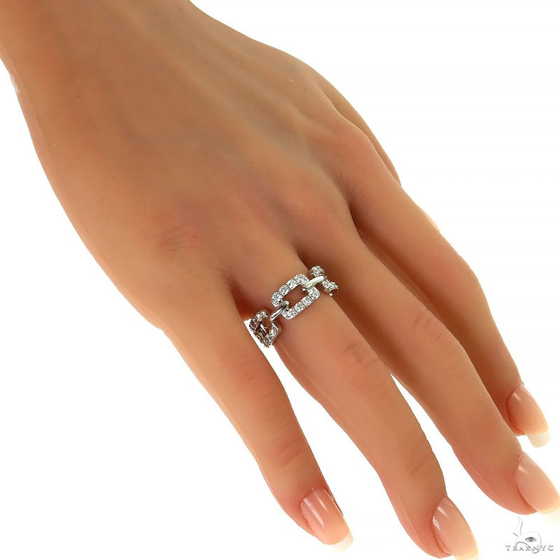 14K Gold Anchor Link Diamond Ring(Lab), photo 4 of 6