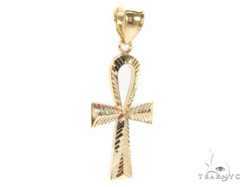 10k Gold Ankh Pendant and Hollow Cuban Chain Set, photo 3 of 14