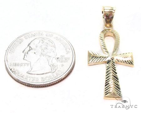 10k Gold Ankh Pendant and Hollow Cuban Chain Set, photo 5 of 14