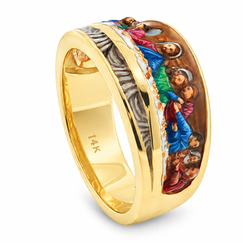 Apostles Last Supper Enamel Ring, view 8