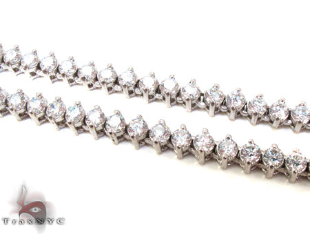 32-inch white iced chain with 4mm diamond-cut links for men