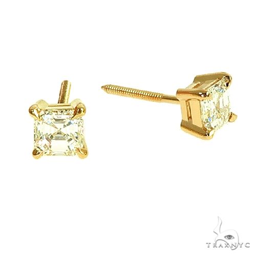 Asscher Cut Diamond Stud Earrings 66405 - Image 2