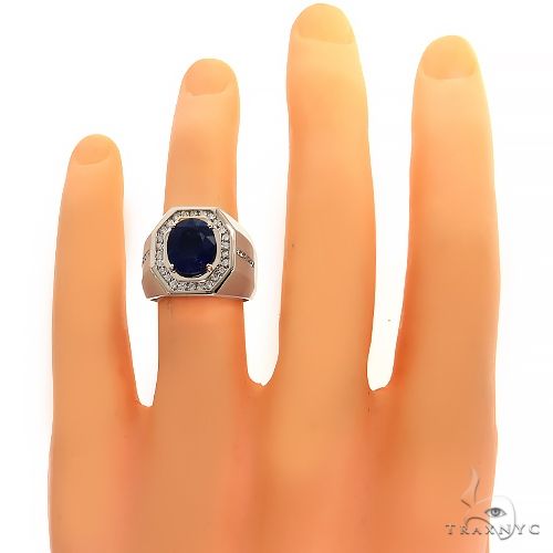 Azure Majesty Oval Sapphire Ring .925 Silver, photo 5 of 5