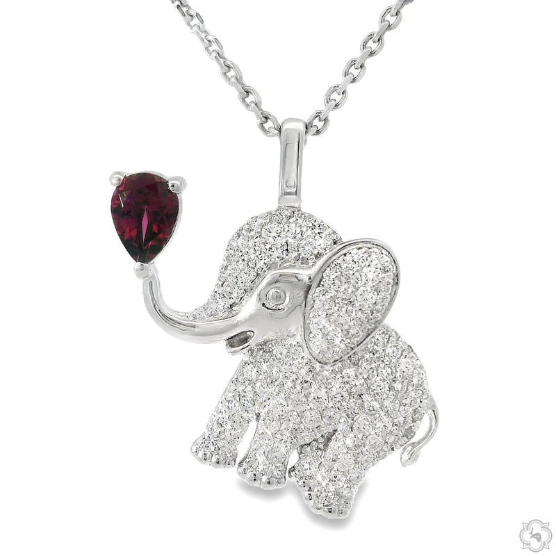 Baby Elephant Lab-Grown Diamond Pendant, photo 4 of 8