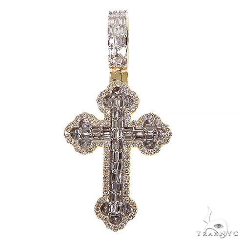 Baguette Diamond Cross 68617 | TraxNYC